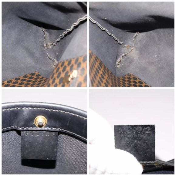 CELINE Macadam Canvas Tote Bag PVC Leather Black Auth yk17145 - Picture 15 of 16